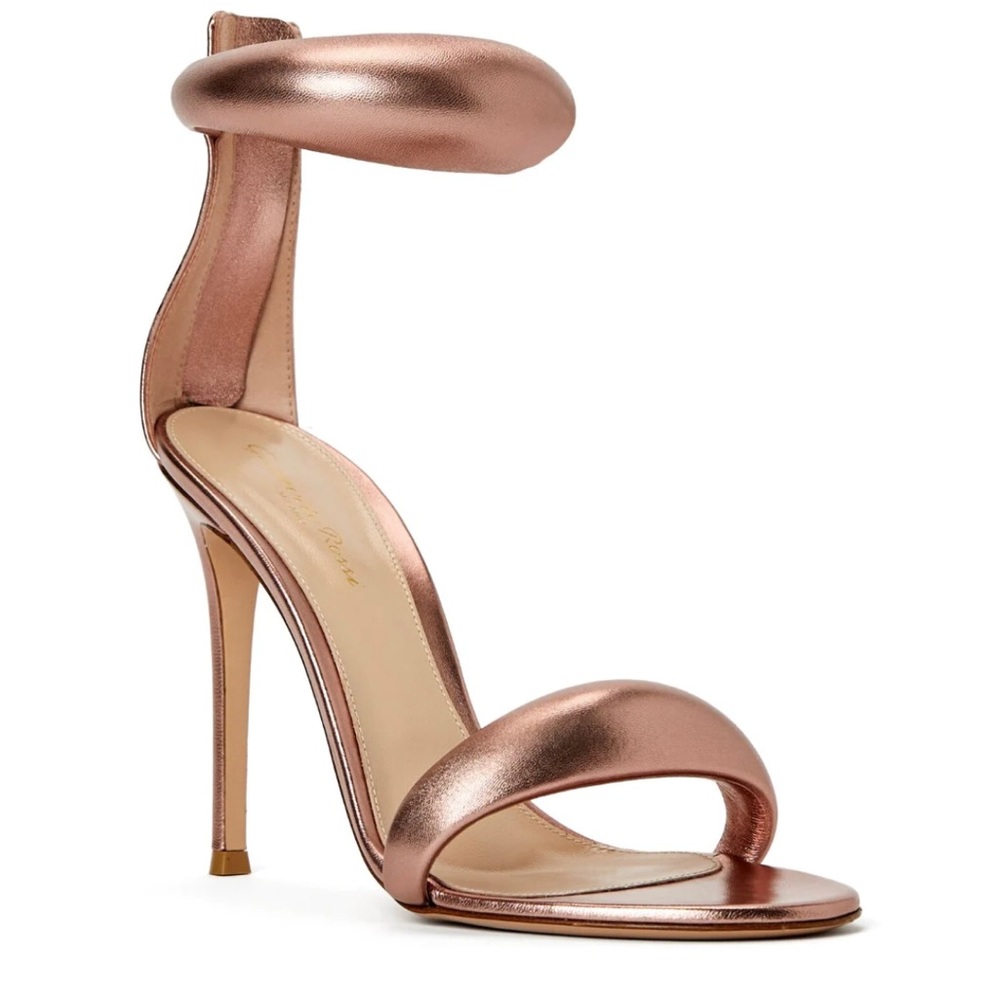 Gianvito Rossi Bijoux 105mm metallic sandals Size 39.5 **BRAND NEW** Rose Gold